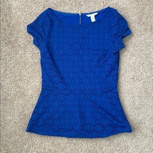 Banana republic blue peplum top